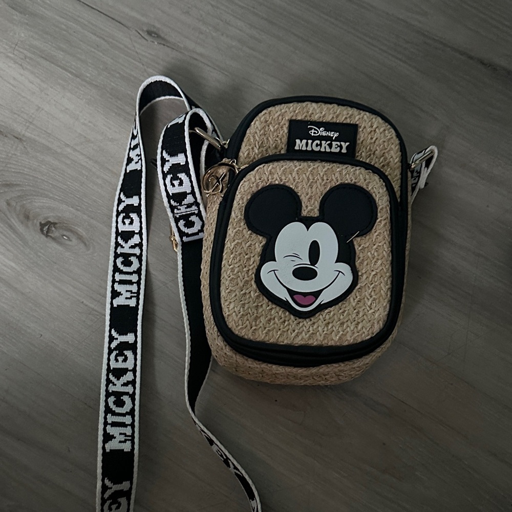 Disney Mickey Mouse Tan and Black Crossbody Bag